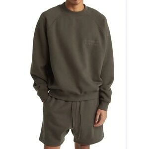 Fear Of God Essentials Crewneck Sweatshirt 100% Cotton Streetwear Brown XXS